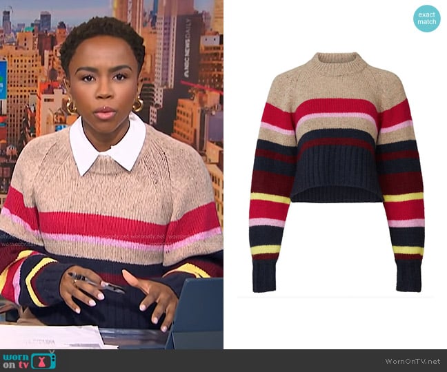 Current/Elliott The Moonshine Sweater worn by Zinhle Essamuah on NBC News Daily