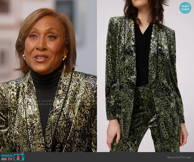 Diane von Furstenberg Chiana Paisley Velvet Jacket worn by Robin Roberts on Good Morning America