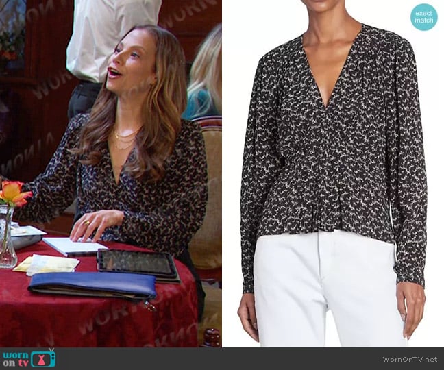 Isabel Marant Étoile Eddy Chiffon Blouse worn by Ava Vitali (Tamara Braun ) on Days of our Lives