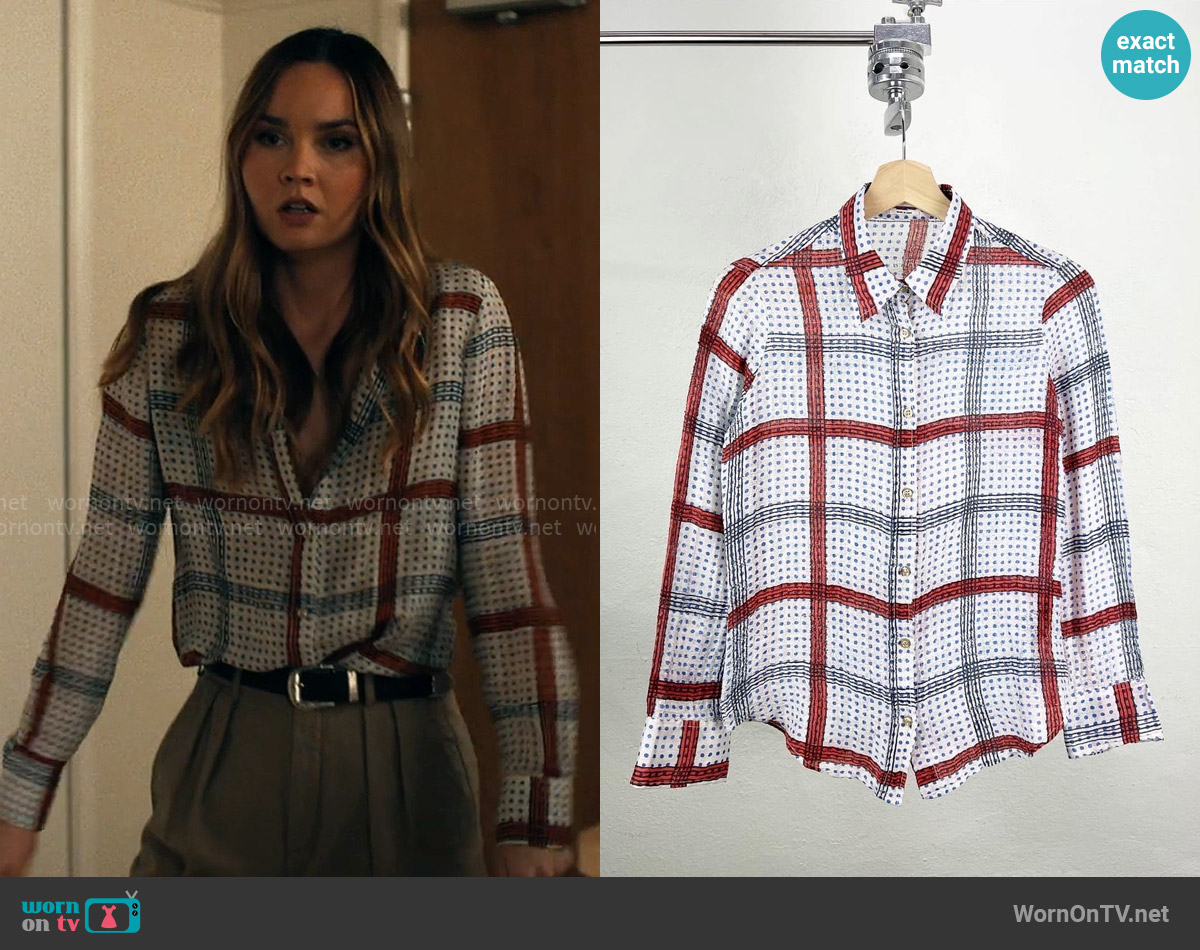 Etoile Isabel Marant Plaid Linen Shirt worn by Tory Thompson (Liana Liberato) on Based on a True Story