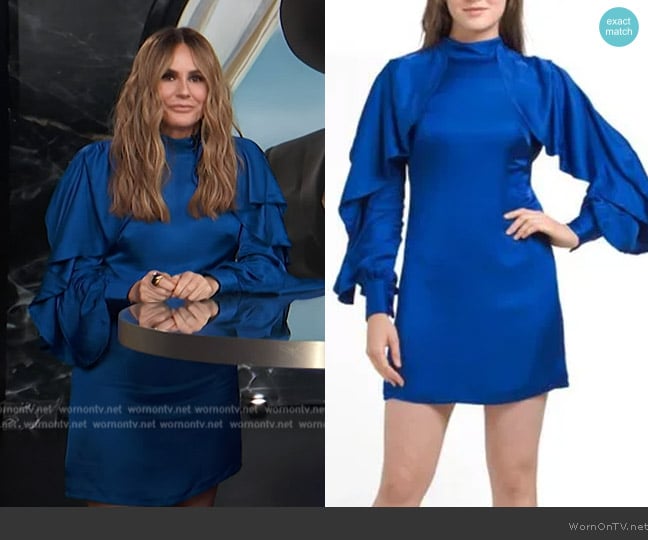 Farm Rio Ruffled Long Sleeve Mini Dress worn by Keltie Knight on E! News