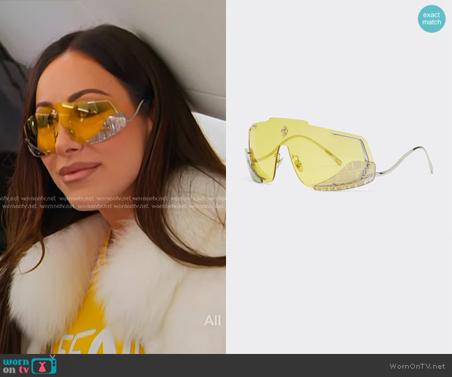 Ferrari Sunglasses with Yellow Lenses worn by Angie Katsanevas on The Real Housewives of Salt Lake City