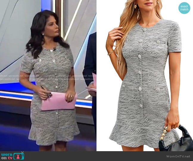 Grace Karin Tweed Dress in Black worn by Darlene Rodriguez on Today