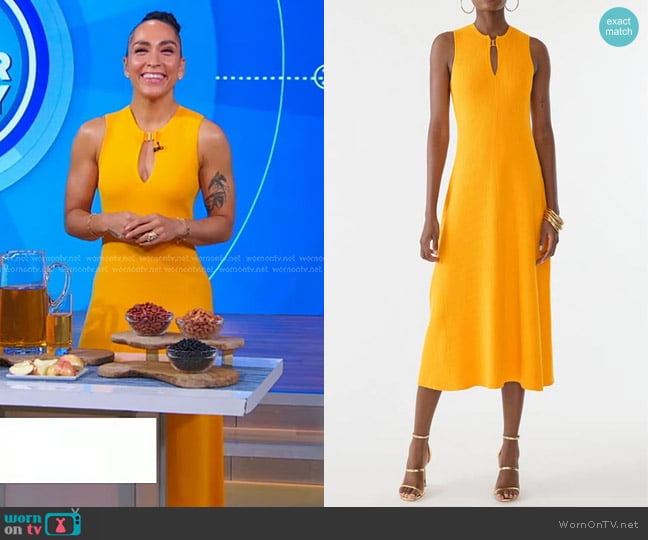 GSTQ Cutout Sleeveless Sweater Dress worn by Robin Arzon on Good Morning America