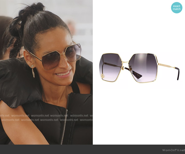 Gucci GG0817S 006 Sunglasses worn by Racquel Chevremont on The Real Housewives of New York City