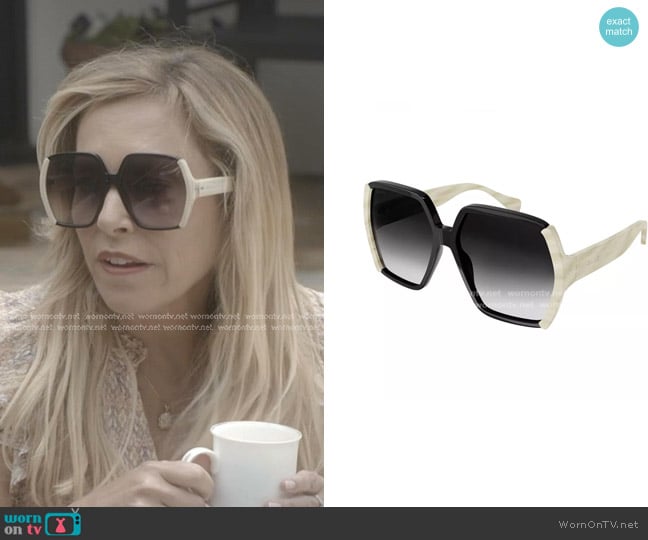 Gucci GG1065S Oversized Square Sunglasses worn by Sutton Stracke on The Real Housewives of Beverly Hills