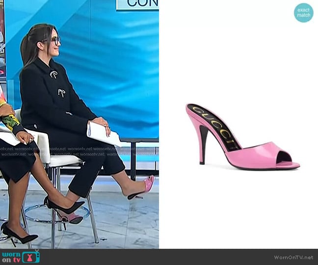 Gucci High-Heel Slide Sandals worn by Savannah Sellers on Today