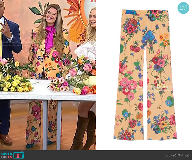 Gucci x Ken Scott Wool Flare Trousers worn by Christina Stembel on Today