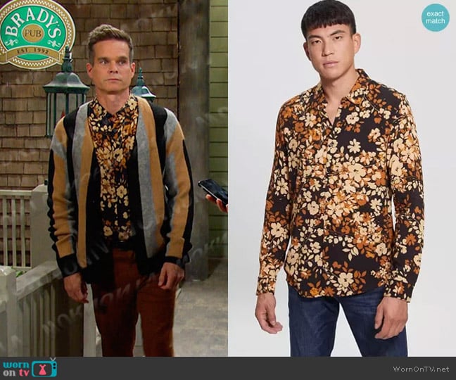 Guess Urban Bloom Long Sleeves Shirt worn by Leo Stark (Greg Rikaart) on Days of our Lives