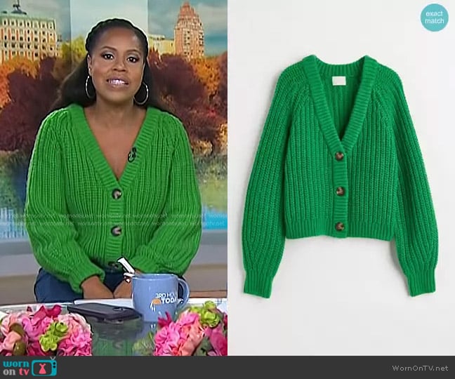 H&M V-neck Cardigan worn by Sheinelle Jones on Today