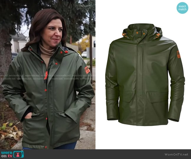 green rain jacket on NBC News Daily