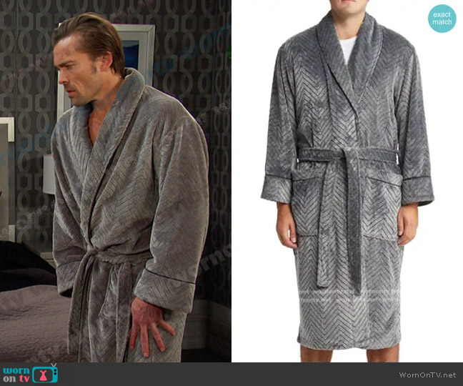 Daniel Buchler Herringbone Plush Fleece Robe worn by Philip Kiriakis (John-Paul Lavoisier) on Days of our Lives