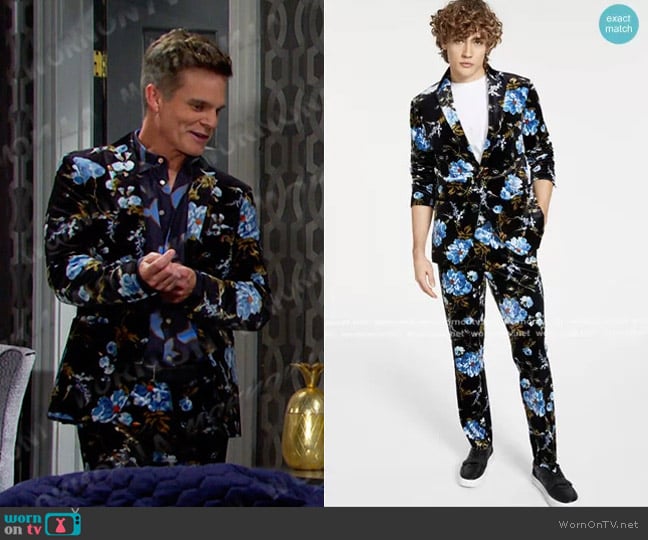 INC International Concepts Luxe Mood Garden Blazer and Pants worn by Leo Stark (Greg Rikaart) on Days of our Lives