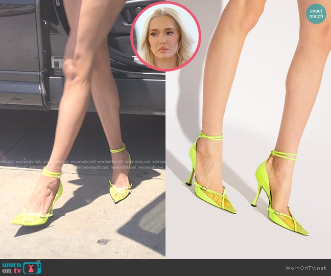 Jimmy Choo x Mugler Leather Ankle-Strap Pumps worn by Erika Jayne on The Real Housewives of Beverly Hills