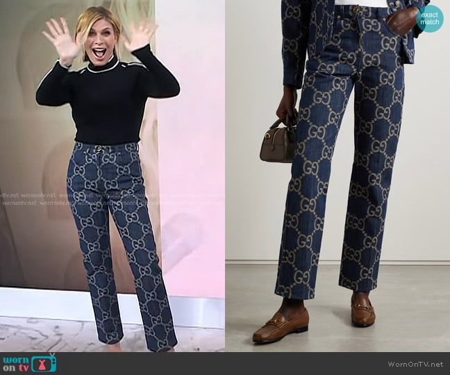 Gucci Jumbo GG Denim-jacquard Straight-leg Jeans worn by Jill Martin on Today