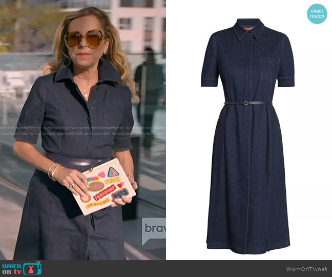 Altuzarra Kieran Belted Denim Serge Midi Shirtdress worn by Sutton Stracke on The Real Housewives of Beverly Hills