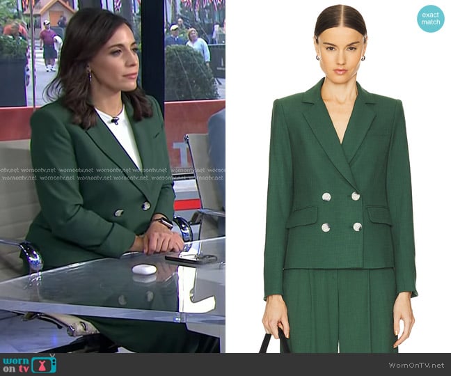 Veronica Beard Kona Dickey Jacket in Forest worn by Hallie Jackson on Today