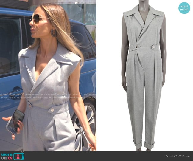 Louis Vuitton Flannel Tailored Sleeveless Jumpsuit worn by Dorit Kemsley on The Real Housewives of Beverly Hills