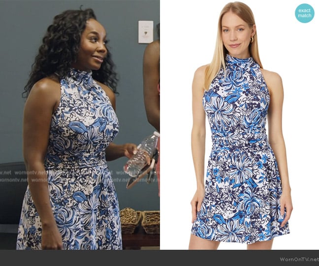 Lilly Pulitzer Floral Print Mini Dress worn by Jassi Rideaux on The Real Housewives of Potomac