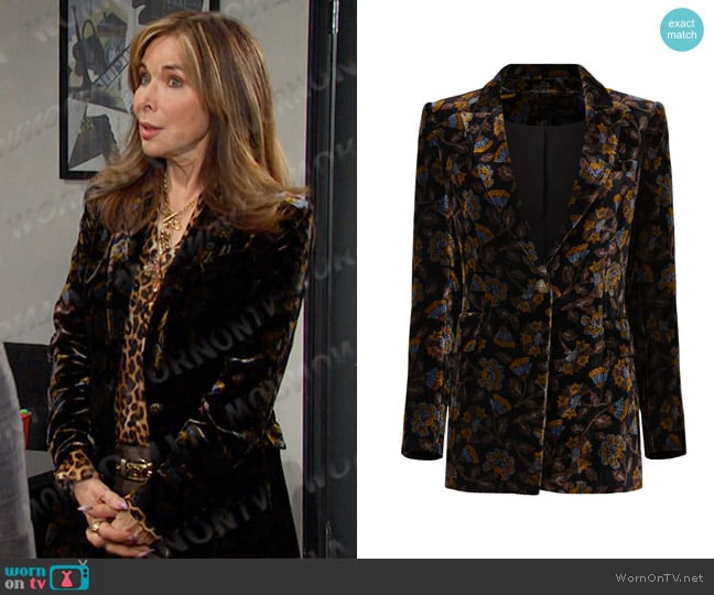 Veronica Beard Long and Lean Dickey Jacket worn by Kate Roberts (Lauren Koslow) on Days of our Lives