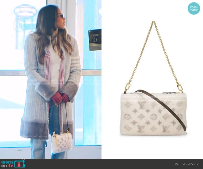 Louis Vuitton Mink Fur Milla Pochette worn by Mary Cosby on The Real Housewives of Salt Lake City