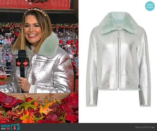 Mackage Betty Leather Shearling Jacket worn by Savannah Guthrie on Today