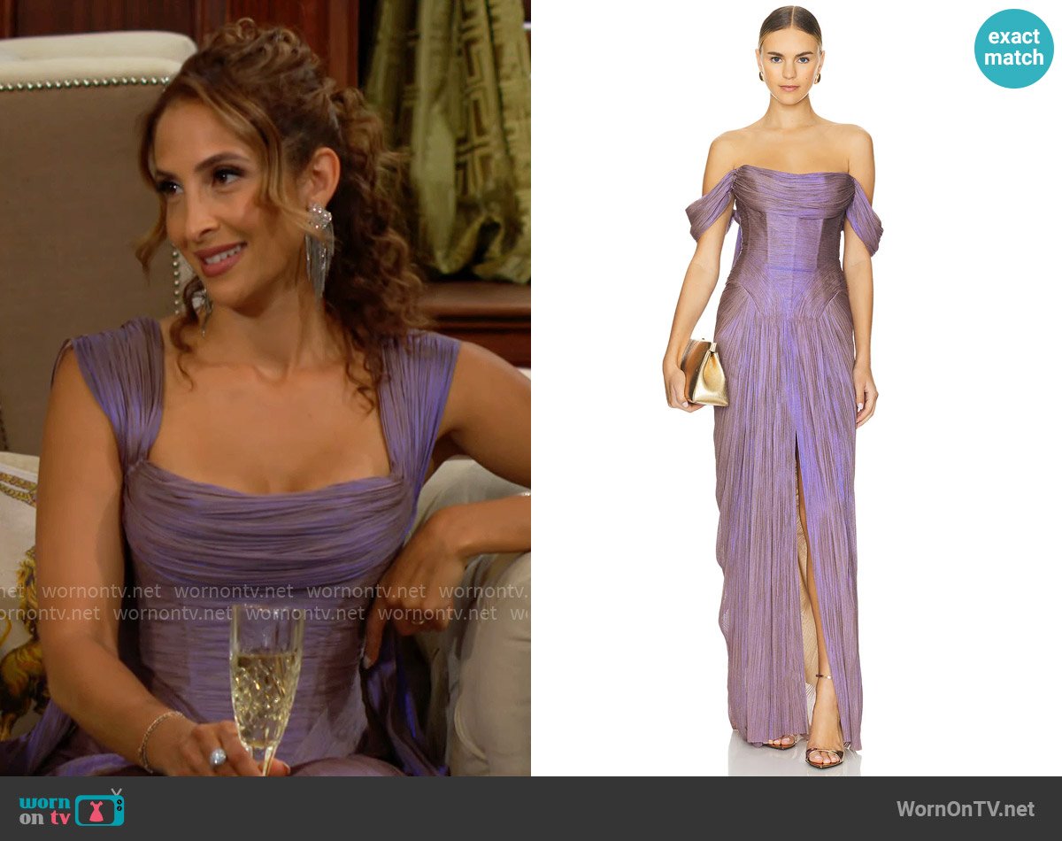 Maria Lucia Hohan Kalindi Gown in Iris worn by Lily Winters (Christel Khalil) on The Young and the Restless