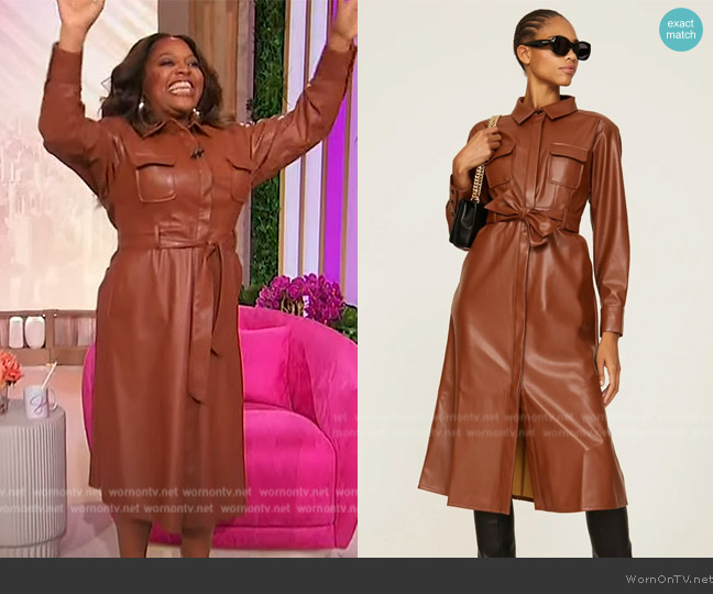 Marissa Webb Faux Leather Shirt Dress worn by Sherri Shepherd on Sherri