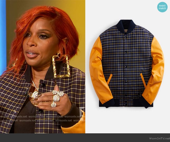 Marni checked cotton wool jacket worn by Mary J. Blige on E! News