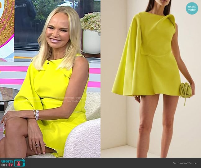 Maticevski Exclusive Prefix Cape-Sleeved Mini Dress worn by Kristin Chenoweth on Today