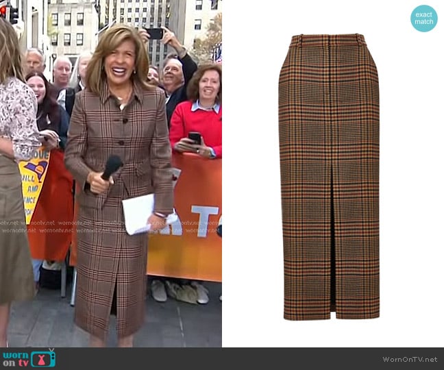 Veronica Beard Maxine Plaid Maxi Skirt worn by Hoda Kotb on Today