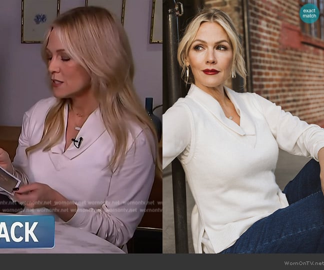 Me by Jennie Garth Emerson Drapey Blouse worn by Jennie Garth on Access Hollywood