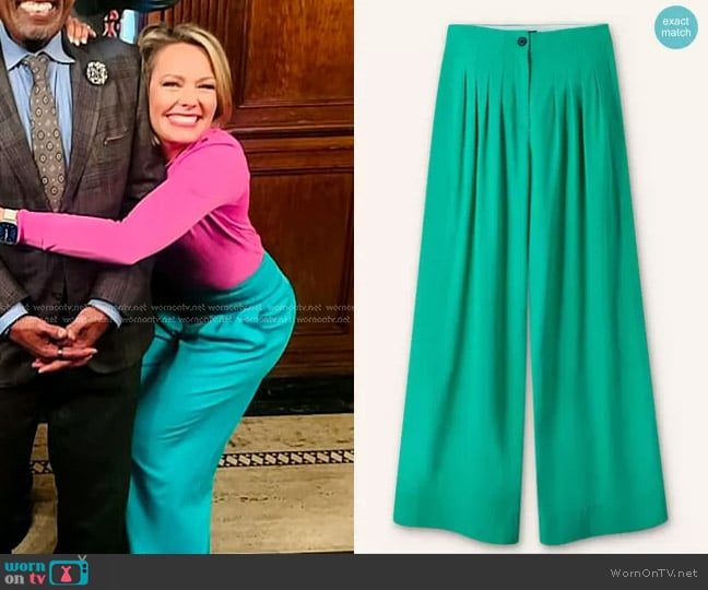 Me + Em Fluid Micro Pleat Wide-Leg Pant worn by Dylan Dreyer on Today