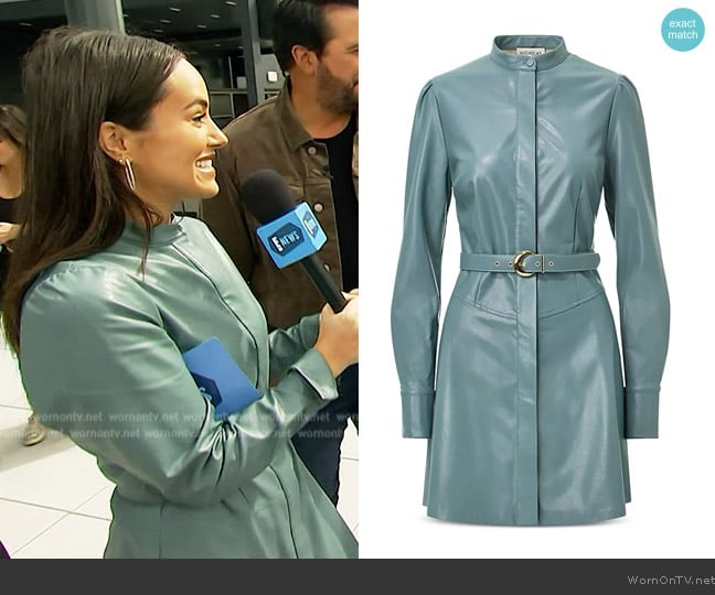 Nicholas Alexis Faux Leather Belted Dress worn by Emily Kurl on E! News