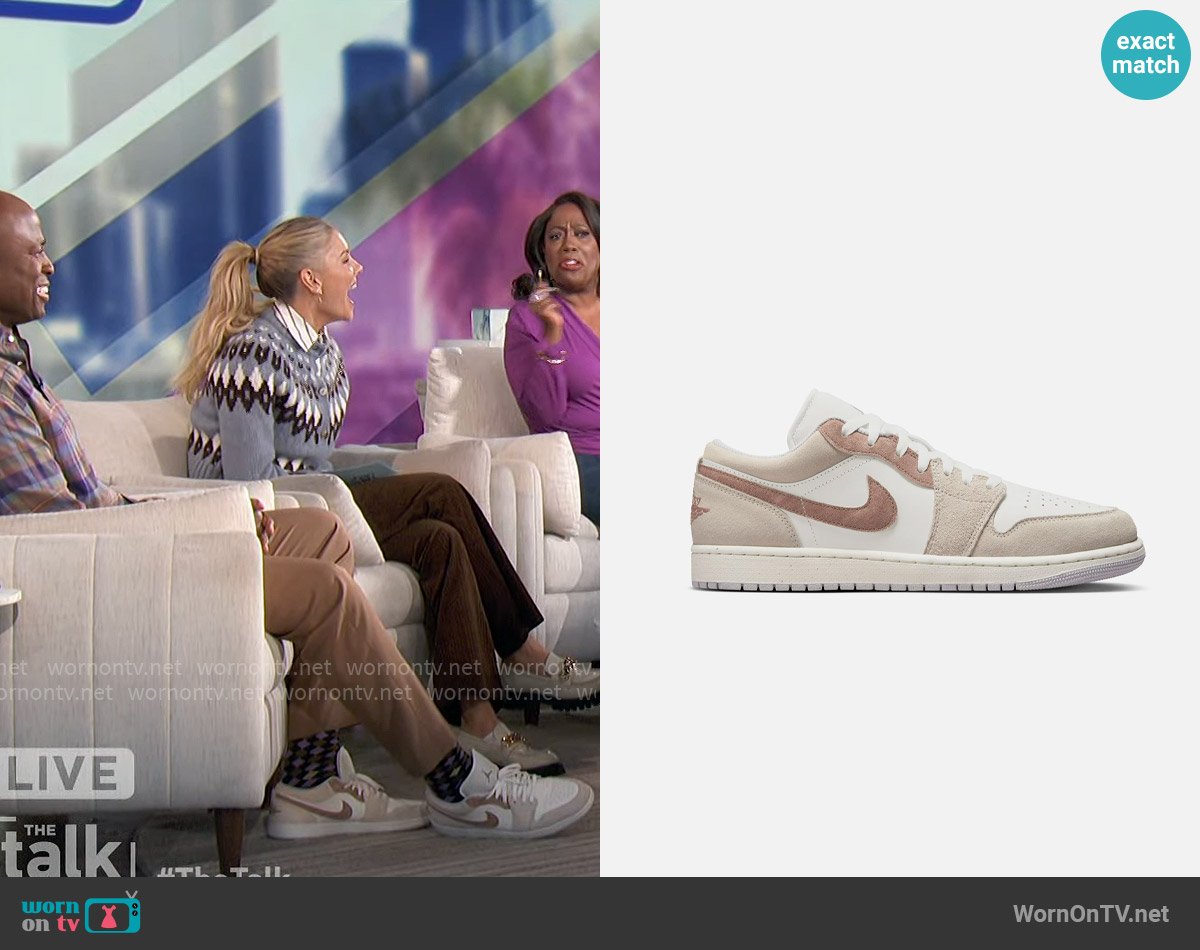 Nike Air Jordan 1 Low SE in Light Brown/ Archaeo Brown worn by Akbar Gbajabiamila on The Talk