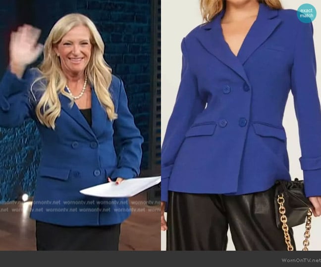 Osman Yousefzada Double Breasted Blazer worn by Alison Triessl on Access Hollywood