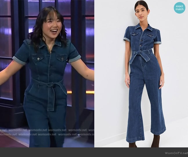 Paige Anessa Short Sleeve Jumpsuit worn by Helen J Shen on The Kelly Clarkson Show