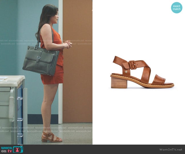 Pikolinos Blanes Block Heel Sandal  worn by Molly Tran (Dianne Doan) on Greys Anatomy