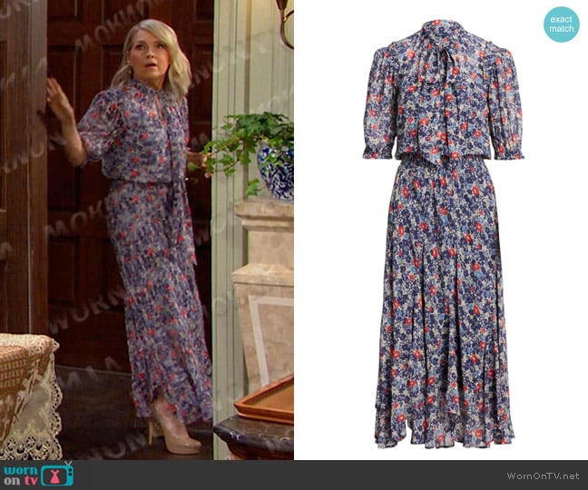 Polo Ralph Lauren Floral-print Maxi Dress worn by Jennifer Horton (Melissa Reeves) on Days of our Lives