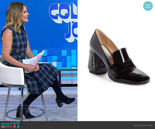 Prada Block Heel Loafer Pump worn by Savannah Guthrie on Today