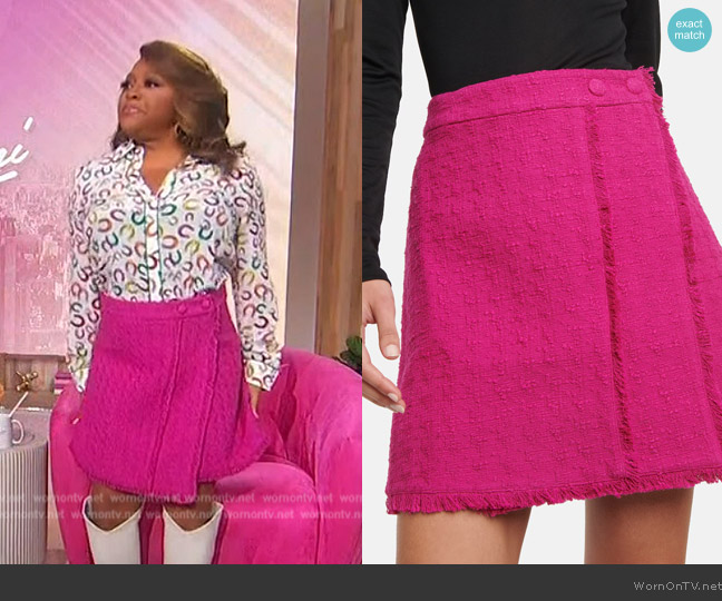 Proenza Schouler White Label Cotton Boucle Miniskirt worn by Sherri Shepherd on Sherri