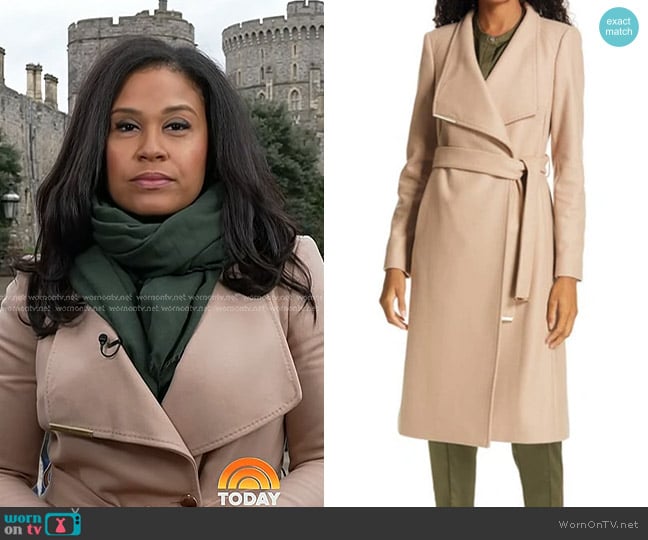 Ted Baker Rose Coat in Neutral worn by Meagan Fitzgerald on Today