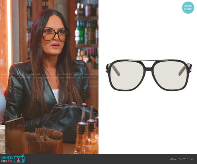 Saint Laurent SL 545 Sunglasses in Black worn by Lisa Barlow on The Real Housewives of Salt Lake City