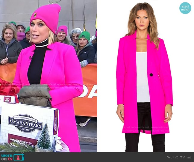 Milly Slim Coat in Fluo Pink worn by Jill Martin on Today