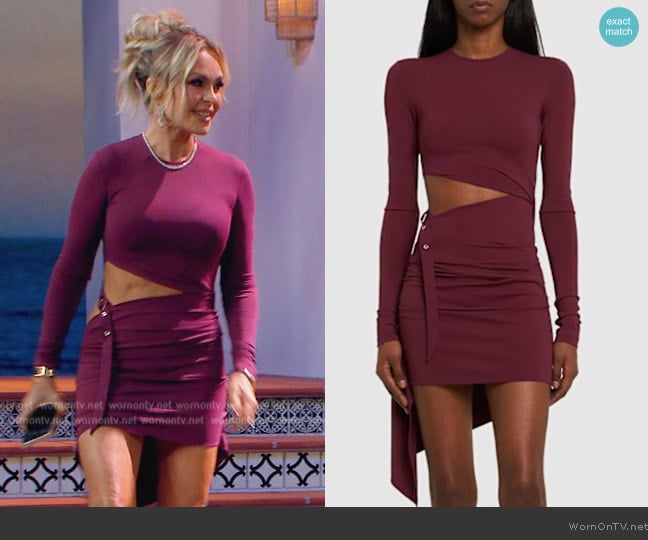 The Attico Stretch jersey cutout l/s mini dress worn by Tamra Judge on The Real Housewives of Orange County