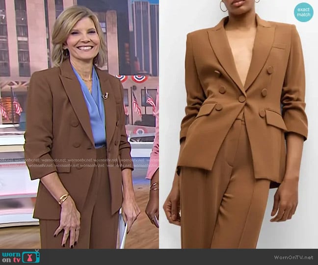 Veronica Beard Tomi Blazer in Deep Ochre worn by Kate Snow on NBC News Daily