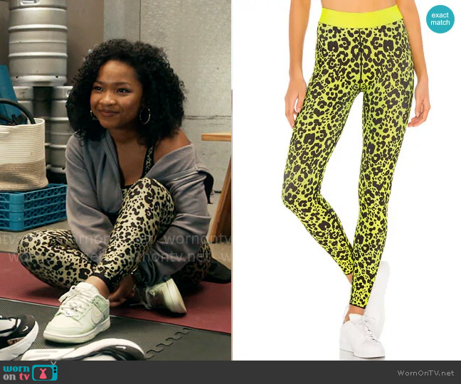 Ultracor Leopard Legging in Neon worn by Delilah (Laya DeLeon Hayes) on The Equalizer