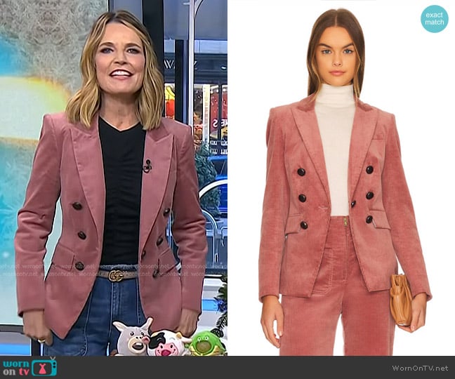 Veronica Beard Lawrence Stretch Cotton Corduroy Dickey Jacket worn by Savannah Guthrie on Today