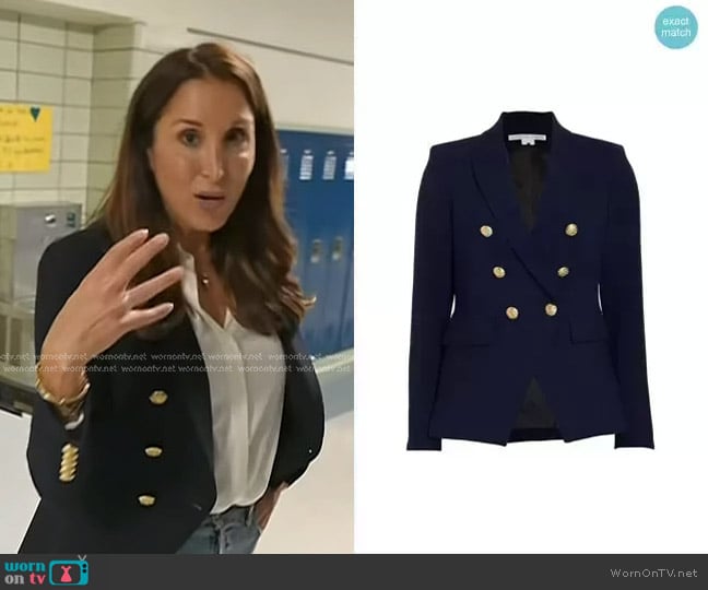 Yasmin Vossoughian’s navy double breasted blazer on NBC News Daily