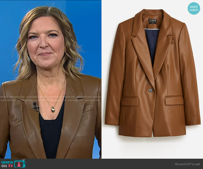 J. Crew Willa Blazer in faux leather worn by Christine Romans on Today